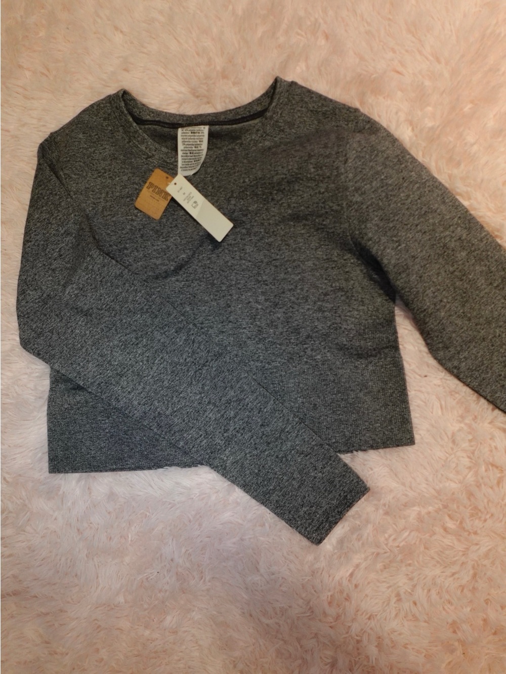 NEW Women's Dark Gray Knit Compression Crewneck/Workout Longsleeve